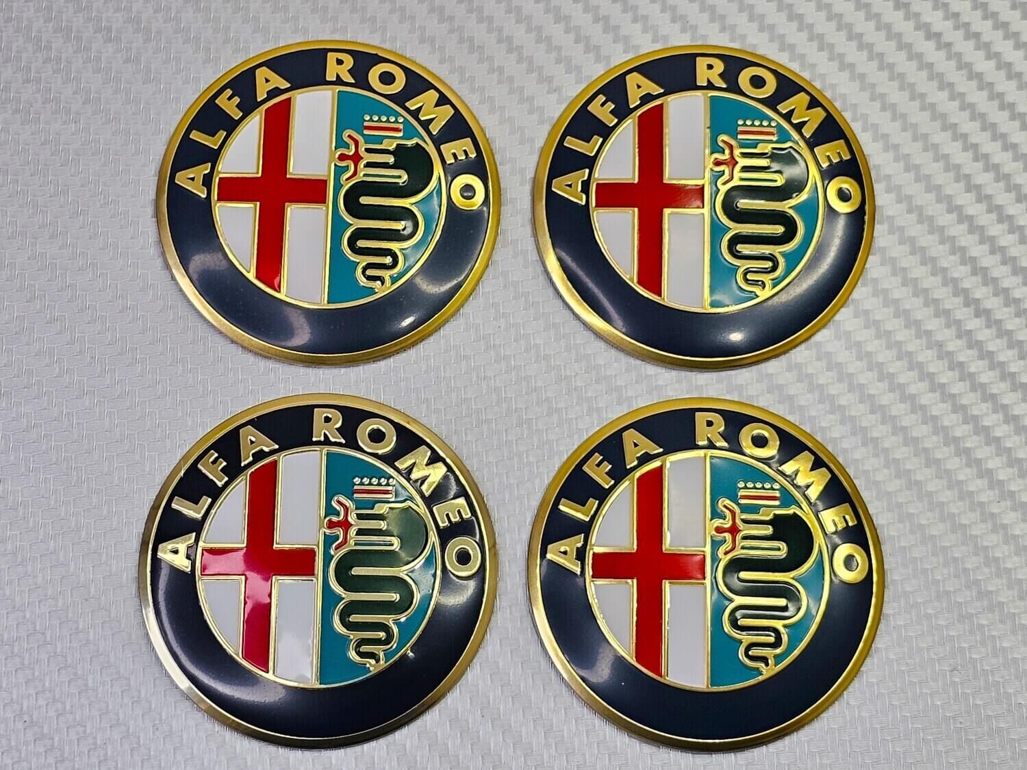 Alfa Romeo Wheel Centre Overlays - Set of 4 - Classic Version