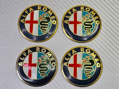 Alfa Romeo Wheel Centre Overlays - Set of 4 - Classic Version