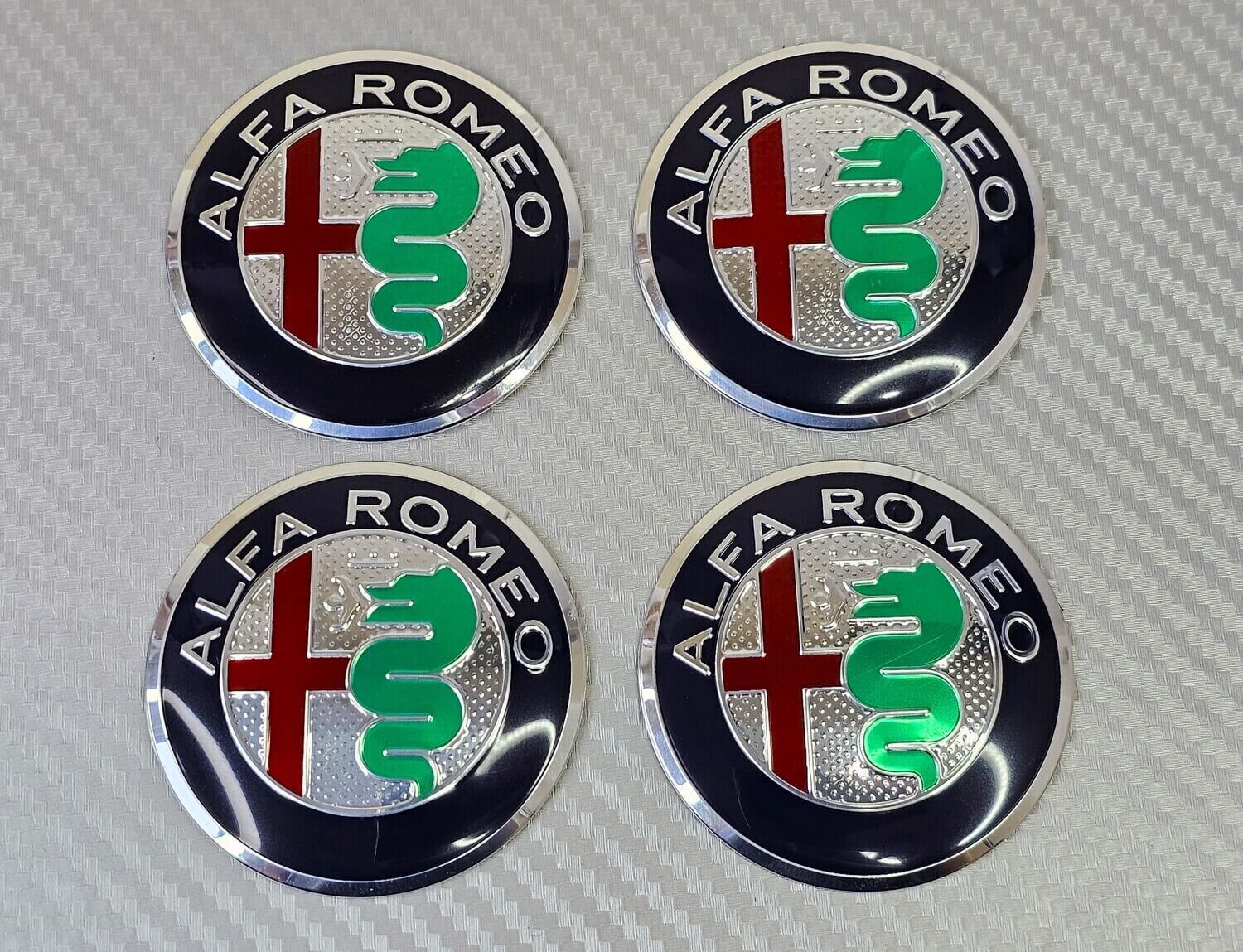 Alfa Romeo Wheel Centre Overlays - Set of 4 - New Version