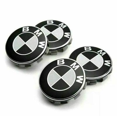 BMW Wheel Centre Caps (set of 4) Black &amp; White