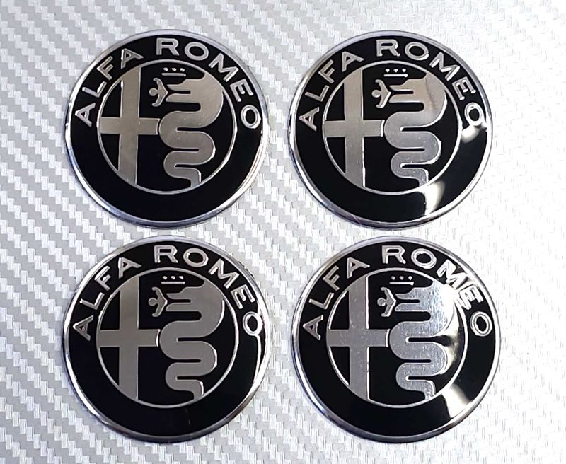 Alfa Romeo Wheel Centre Overlays - Set of 4 - Black