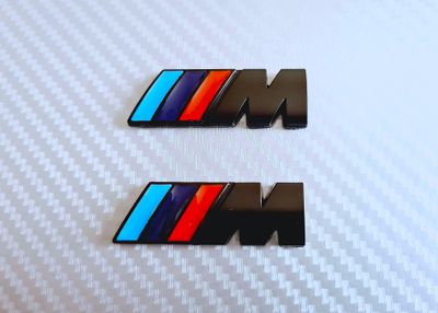 BMW M Sport Wing Badge - Matte Black (Pair)