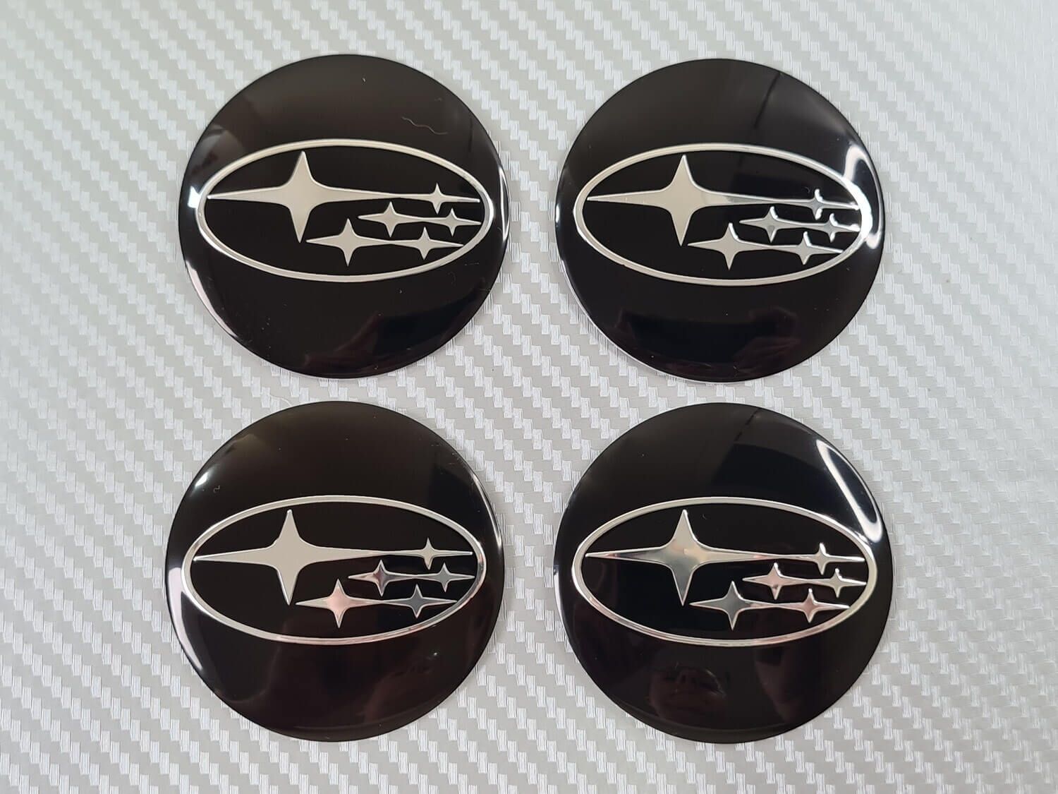 Subaru Wheel Centre Overlays - Set of 4 - Black