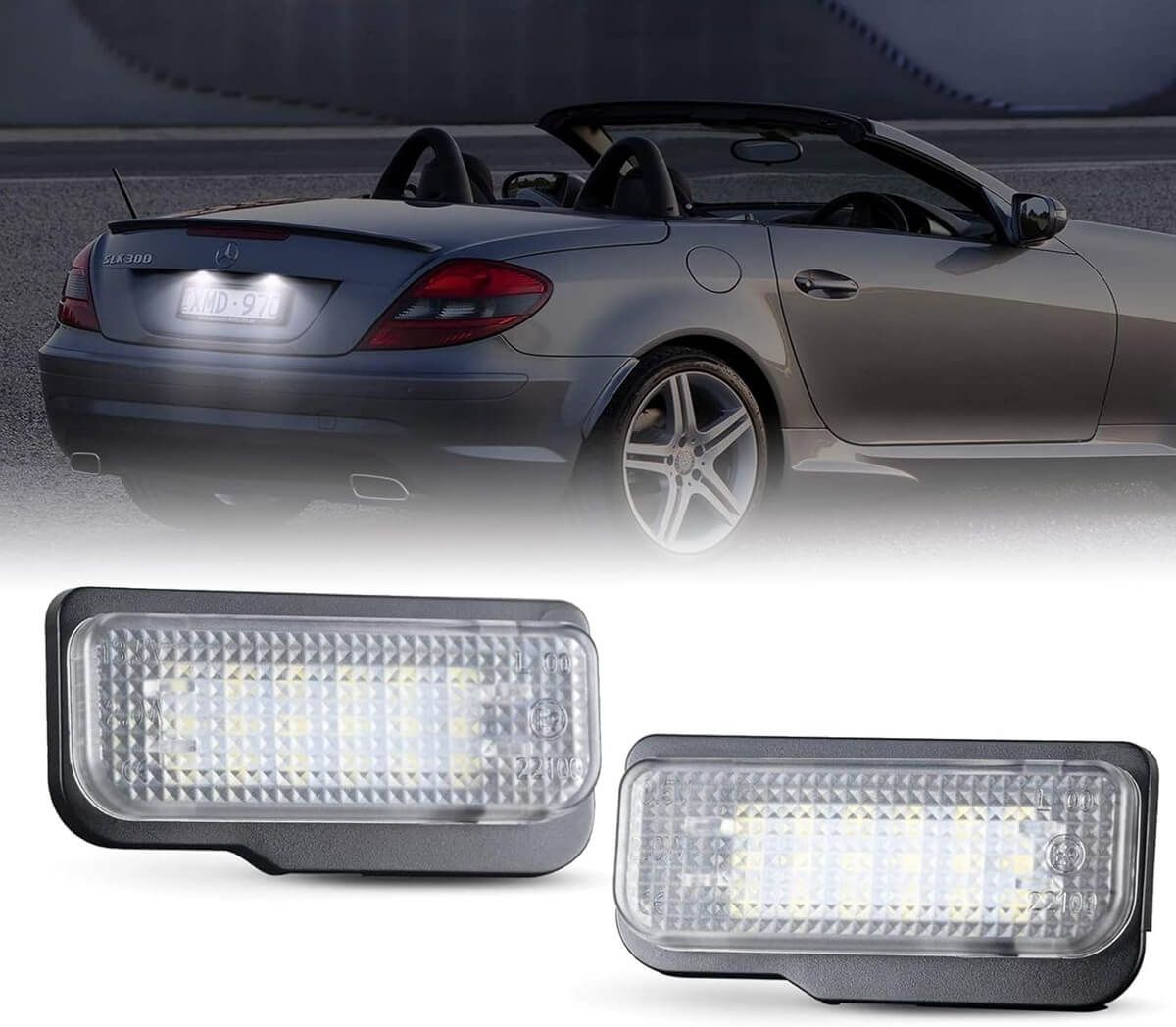 Mercedes LED Number Plate Lights - C-Class E-Class  CLS SLK