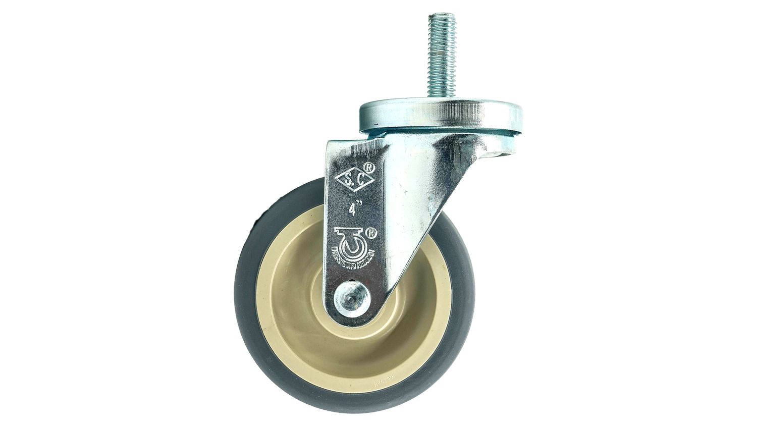 4" Caster - Grey - 1/2" Stem