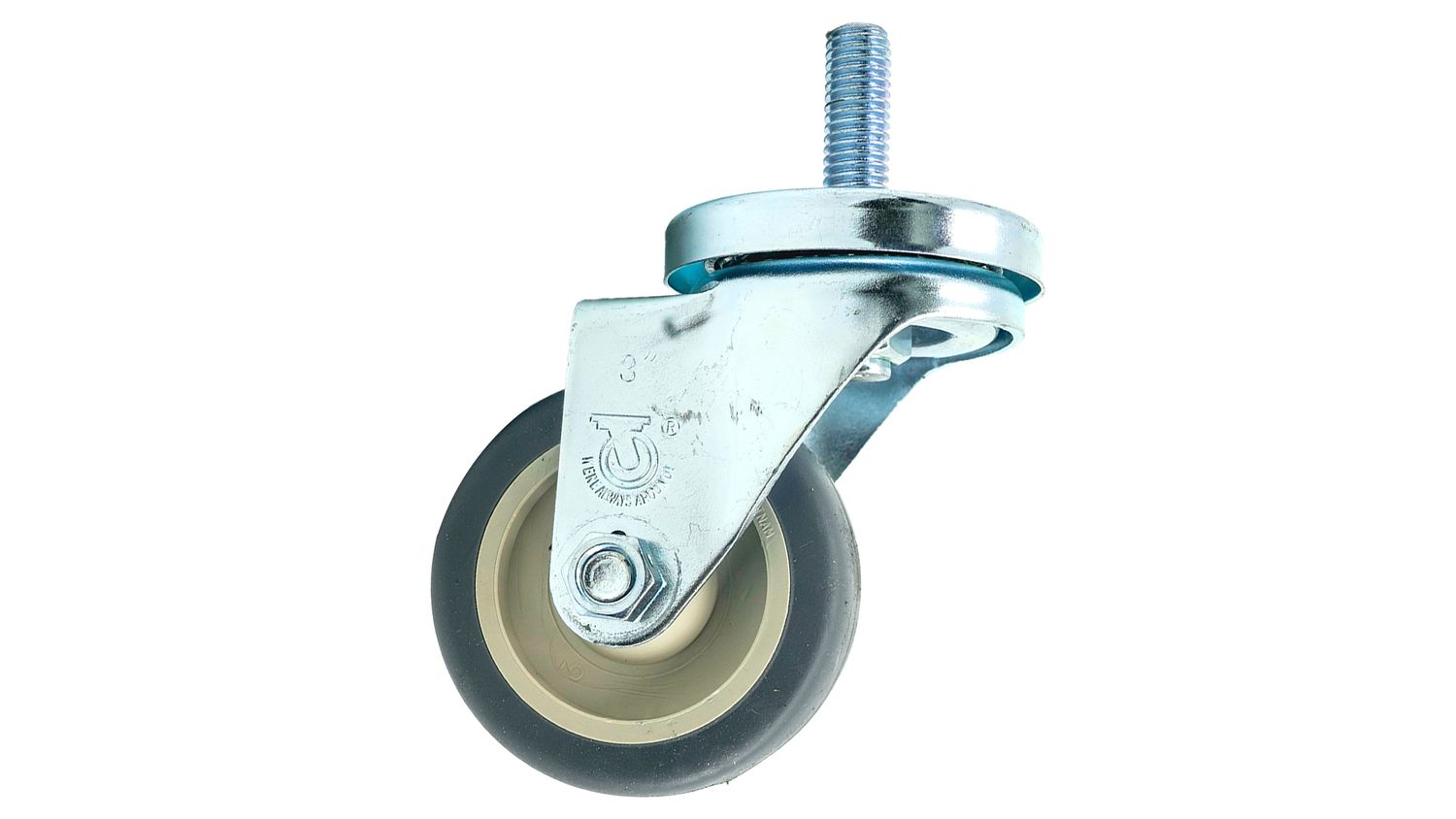 3" Caster - Grey - 1/2" Stem