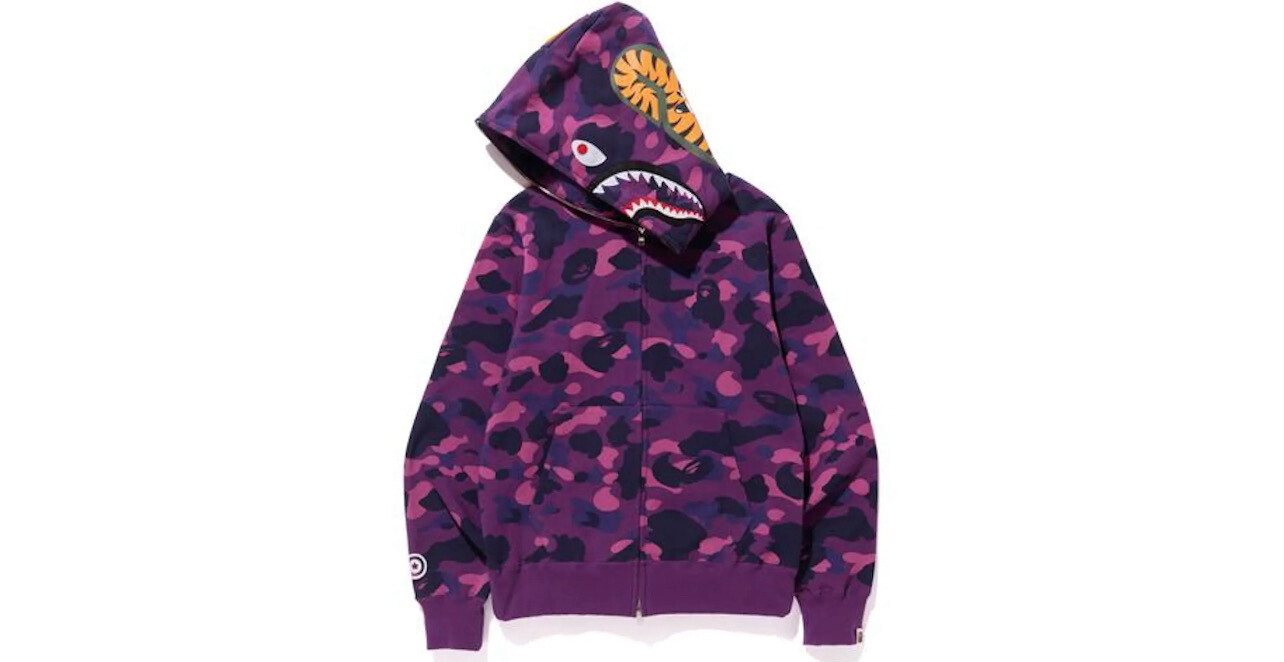 Bape Camo Full Zip Sharkhead purple