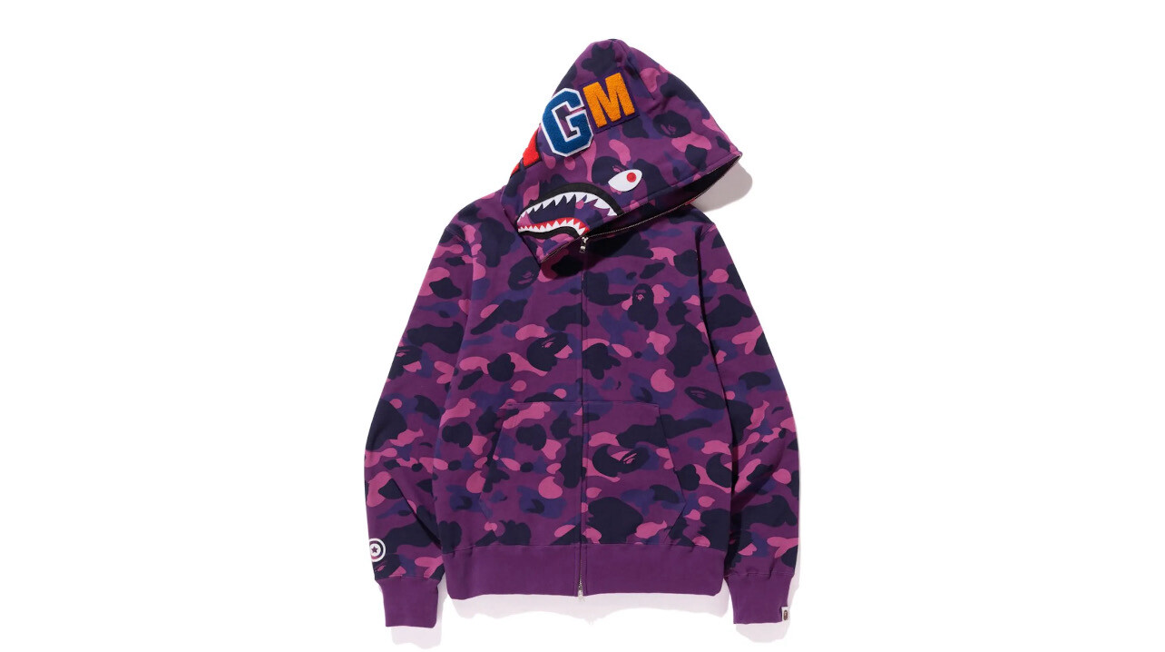 Bape Camo Full Zip Sharkhead purple