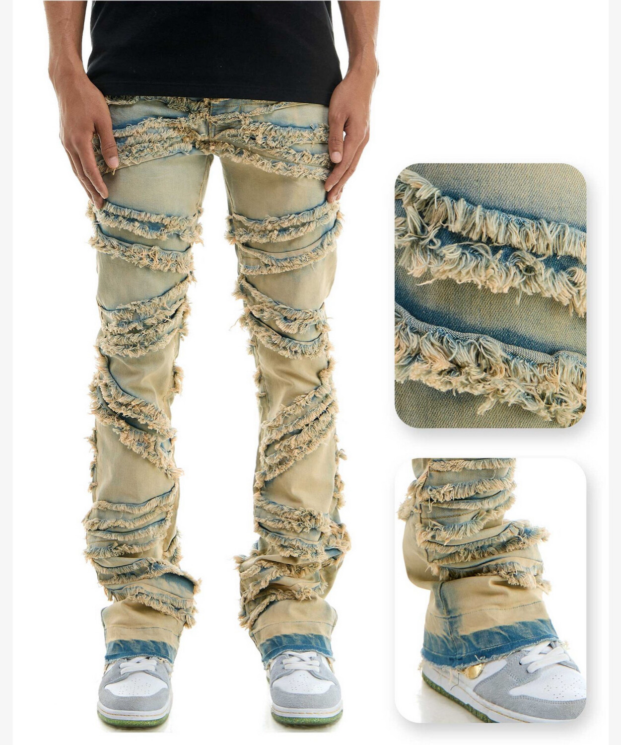 Symmetrical Panels Jeans Skinny Flare Fit