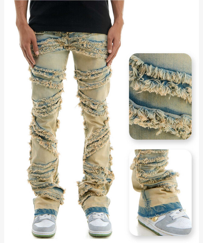 Symmetrical Panels Jeans Skinny Flare Fit