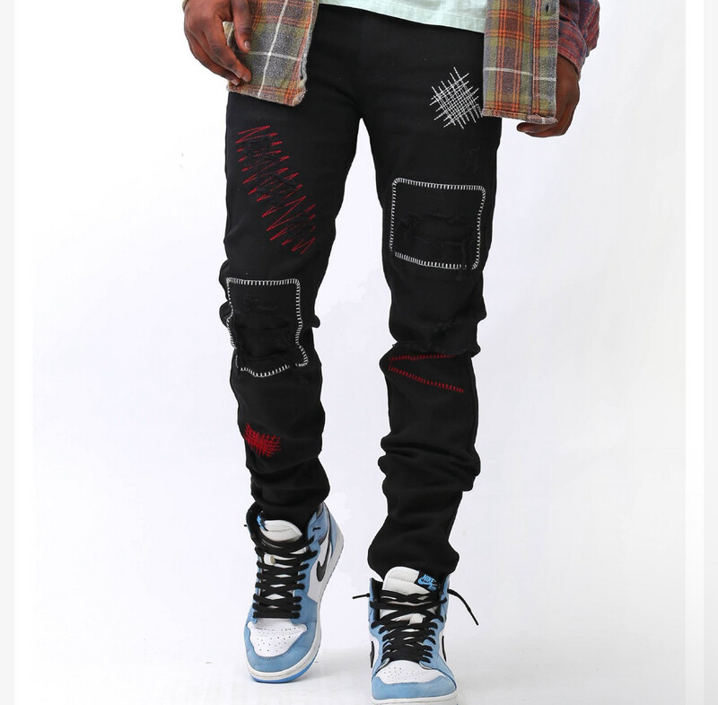 Multi Stitched Jeans skinny