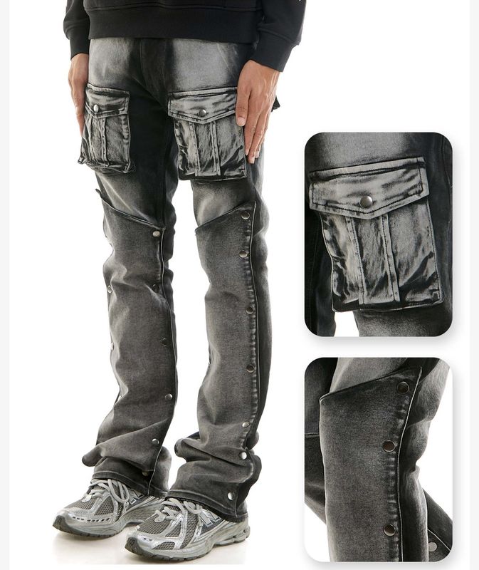 Double Layered Cargo Skinny Flare Fit