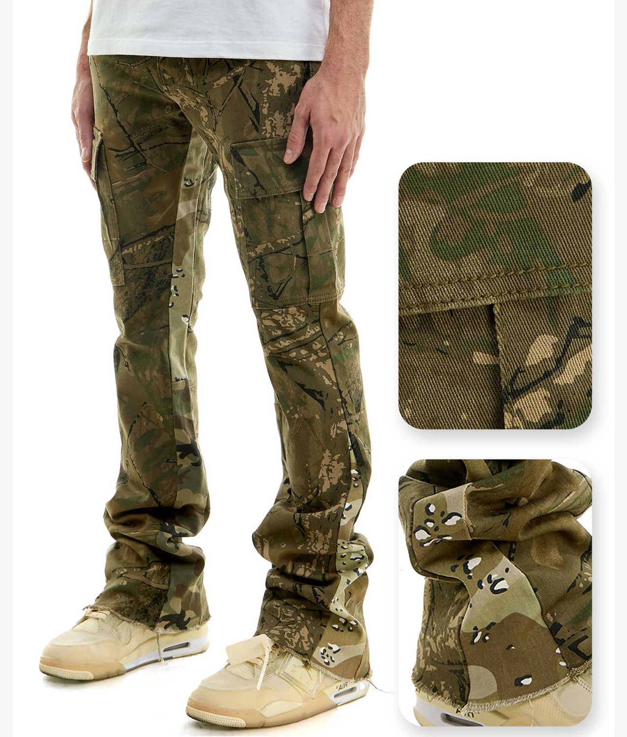 Camo Cargo Skinny Flare Fit