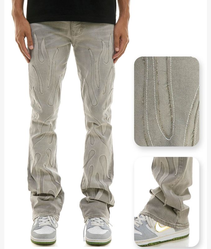 Flame Patched Skinny Flare Fit