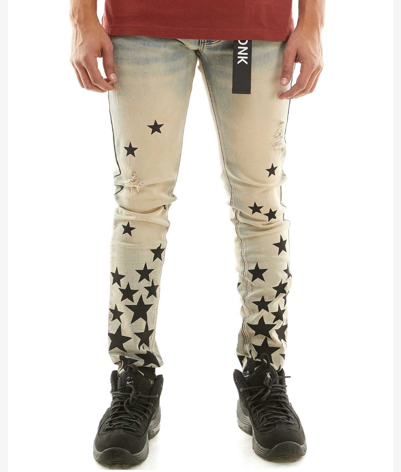 Printed star skinny fit