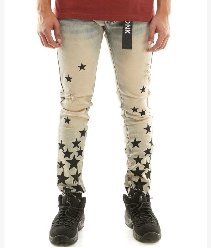 Printed star skinny fit