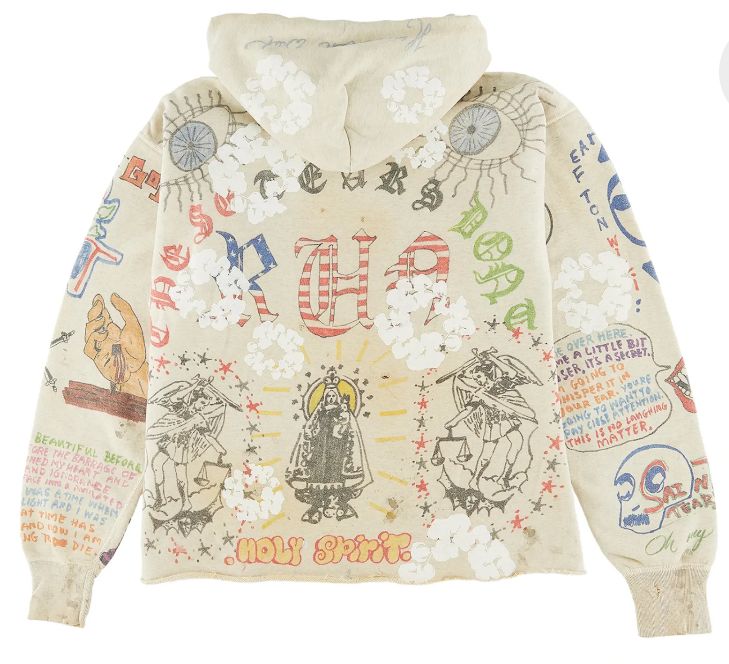 Saint Mxxxxxxx Denim Tear Graffiti Hoodie