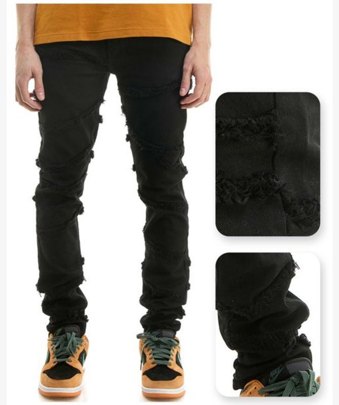 Raw-Edge Panelled Skinny Fit