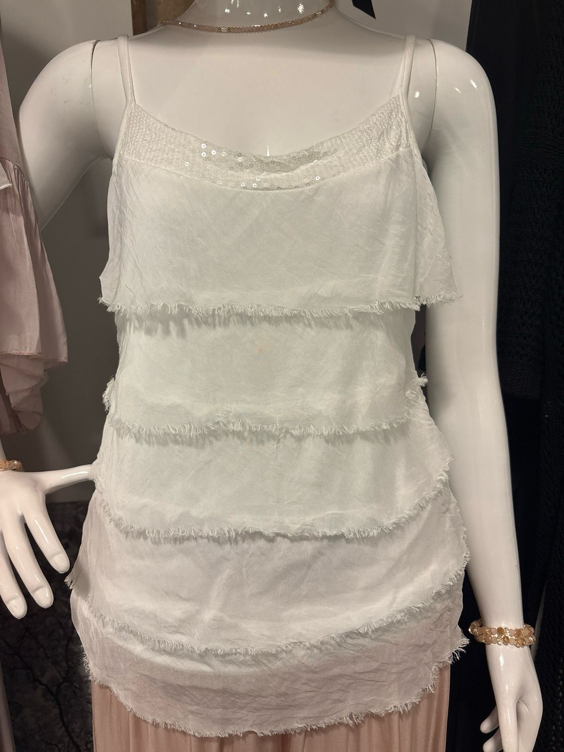 Ruffle shimmer top