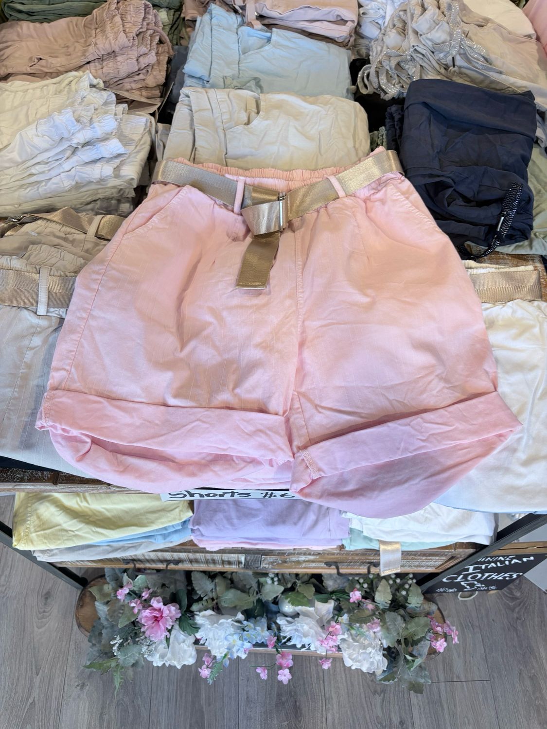 Italian belted shorts