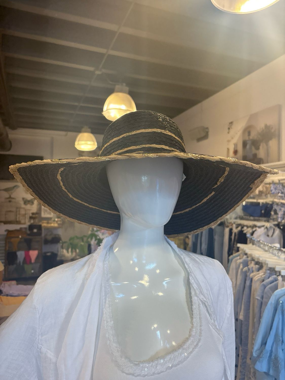 Mykonos black sun hat