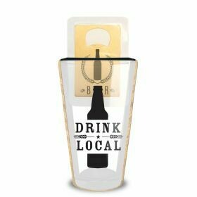 Drink Local Pint Glass/ Beer Opener Set
