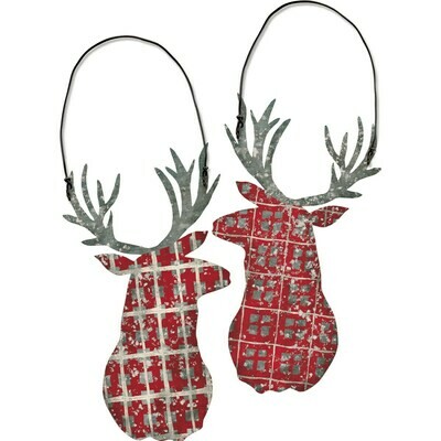 Plaid Deer Christmas Ornament