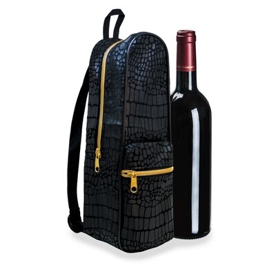 Black Croc Wine Backpack