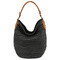 Black stitch-stripe hobo bag
