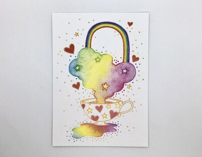 Rainbow Teacup Limited Edition Mini Print