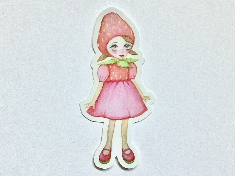 Strawberry Girl Sticker