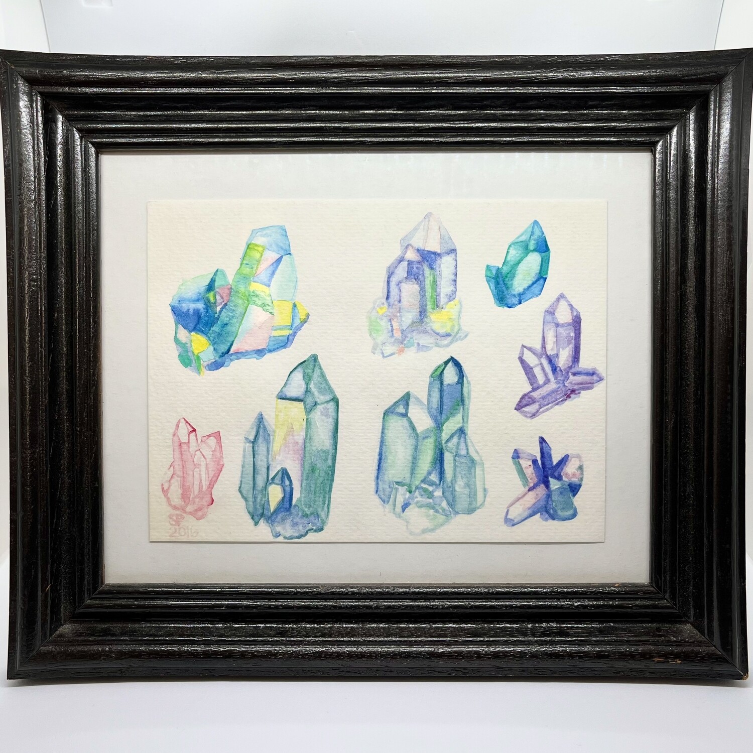 Watercolor Crystals Framed Art