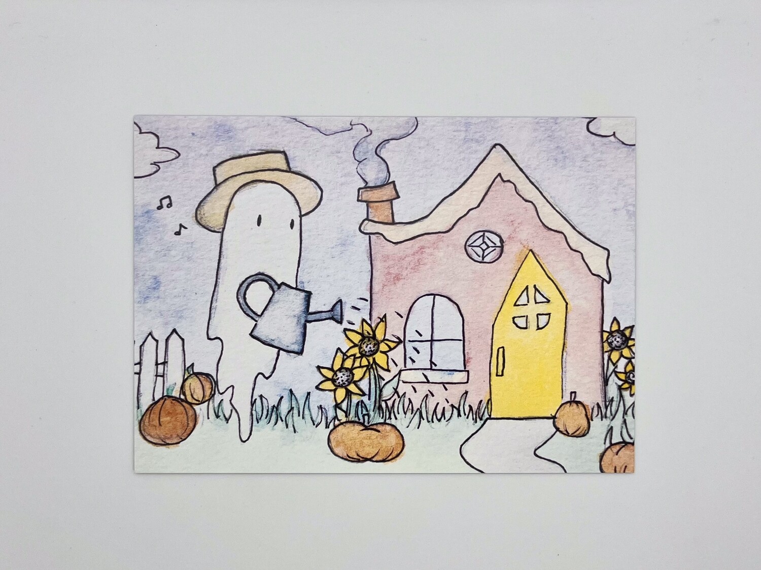 Gardening Ghost Limited Edition Mini Print