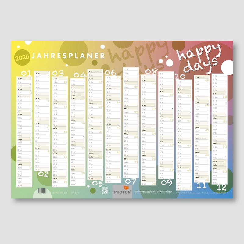 JAHRESPLANER JAHRESPLANER "HAPPY DAYS" 2026