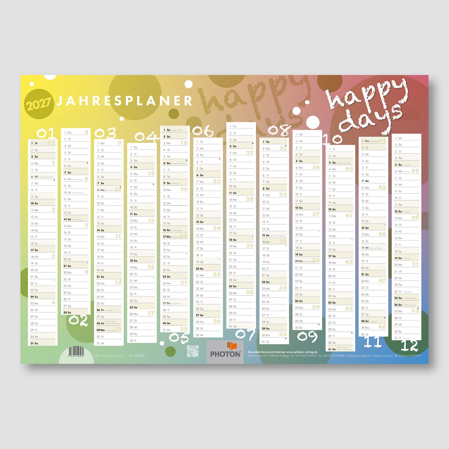 JAHRESPLANER JAHRESPLANER "HAPPY DAYS" 2027