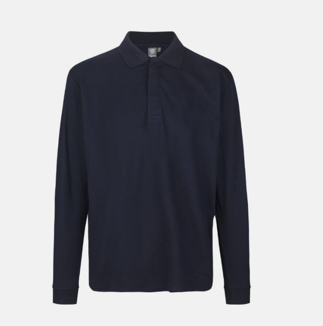 Men's Long-Sleeved Polo with Press Studs