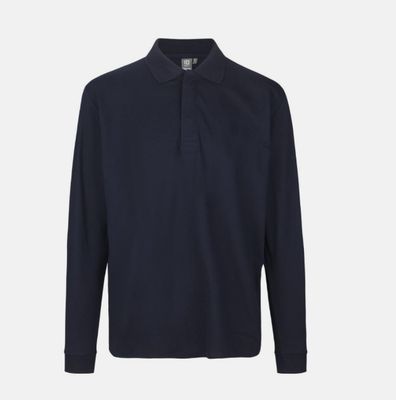 Men's Long-Sleeved Polo with Press Studs