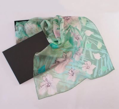 Silk Scarf "Hibiscus"