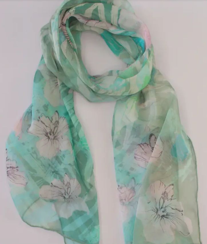 Silk Scarf "Hibiscus"