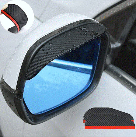2 pièces rétroviseur de voiture visière de sourcil de pluie Fiber de carbone