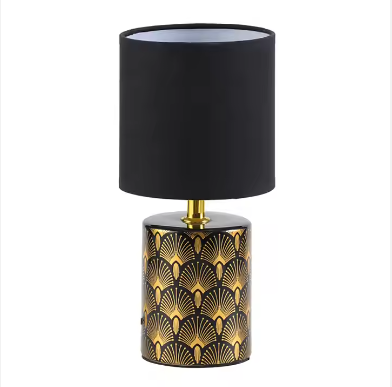 Art Deco Ceramic Table Lamp Round
