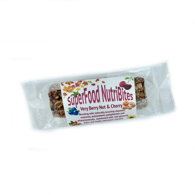SuperFood NutriBites~Deliciously Nutritious ~ Meal Replacement Bursting with plant based phytonutrients. Berries Cherries Nuts Seeds Satisfy Your Hunger - 2oz bar - 50mg full spectrum hemp extract