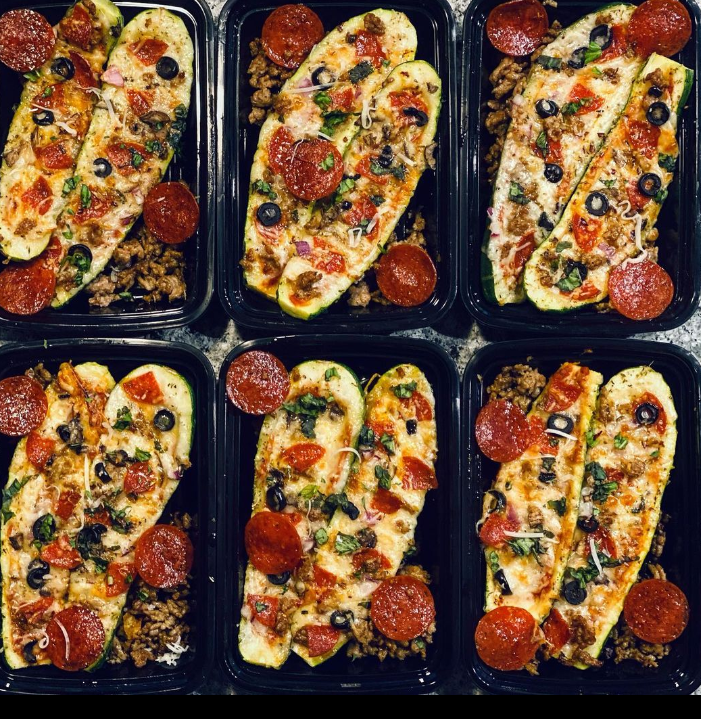 Pizza Stuffed Zucchini Boats
