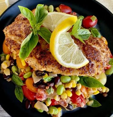 Blackened Fish w/Quinoa Southwest Succotash