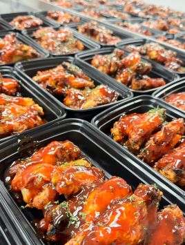Sugar Free BBQ Wangz w/Broccoli & Low Carb Slaw