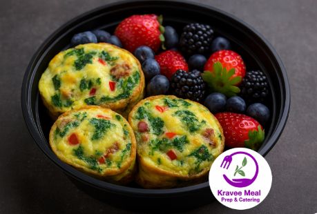 Turkey Sausage & Veggie Egg Muffins w/side fruit