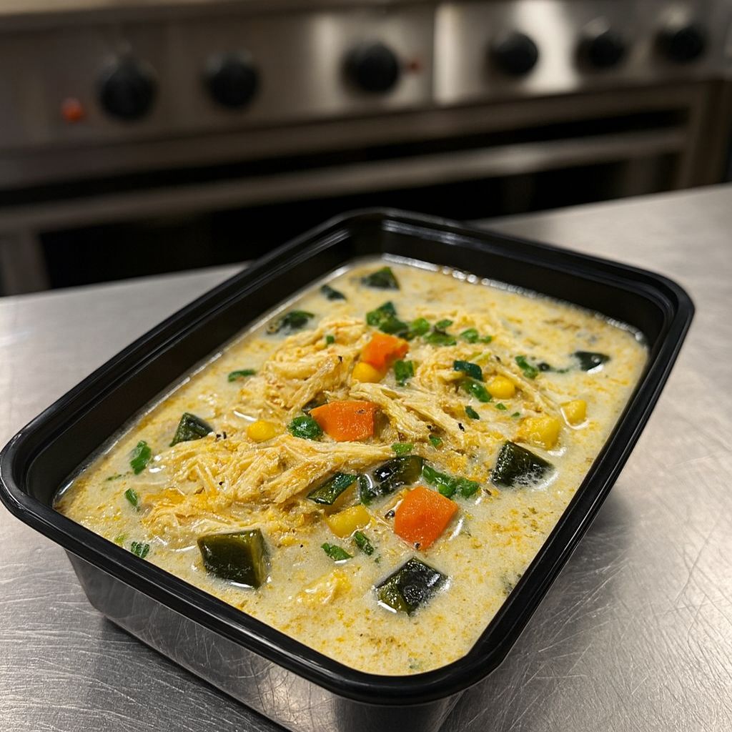 Creamy Chicken Poblano Tortilla soup