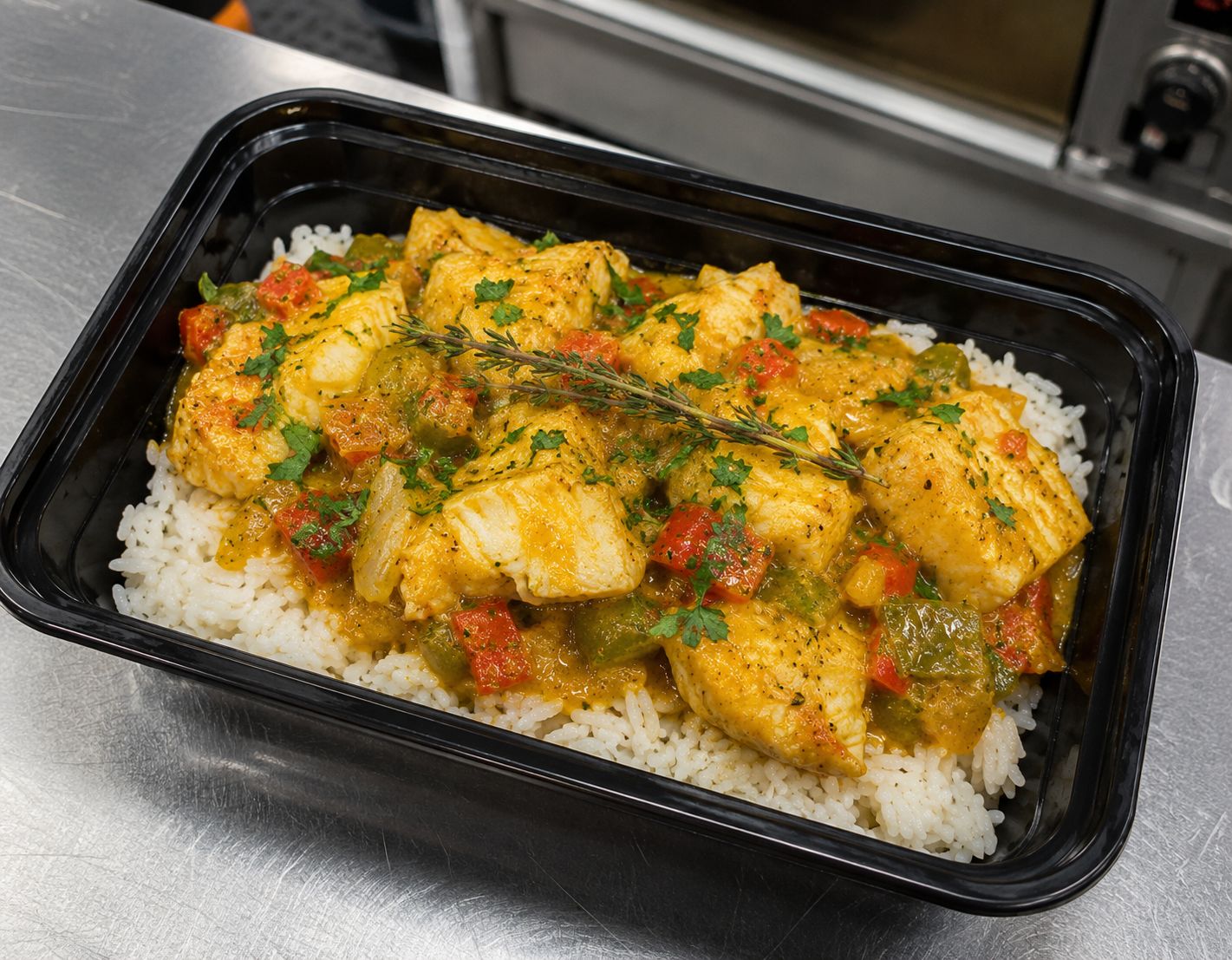 Jamaican Curry Cod w/Coconut Curry Jasmine Rice