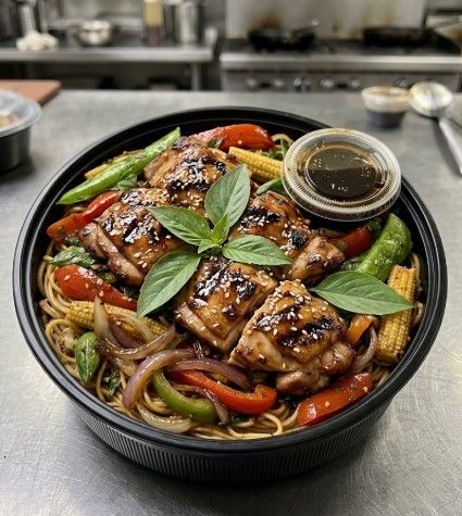 Chicken Teriyaki w/Organic Wheat noodles