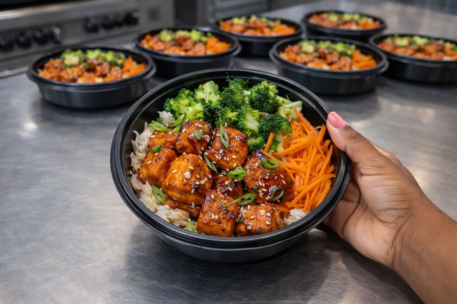 Garlic Ginger Salmon Bowl
